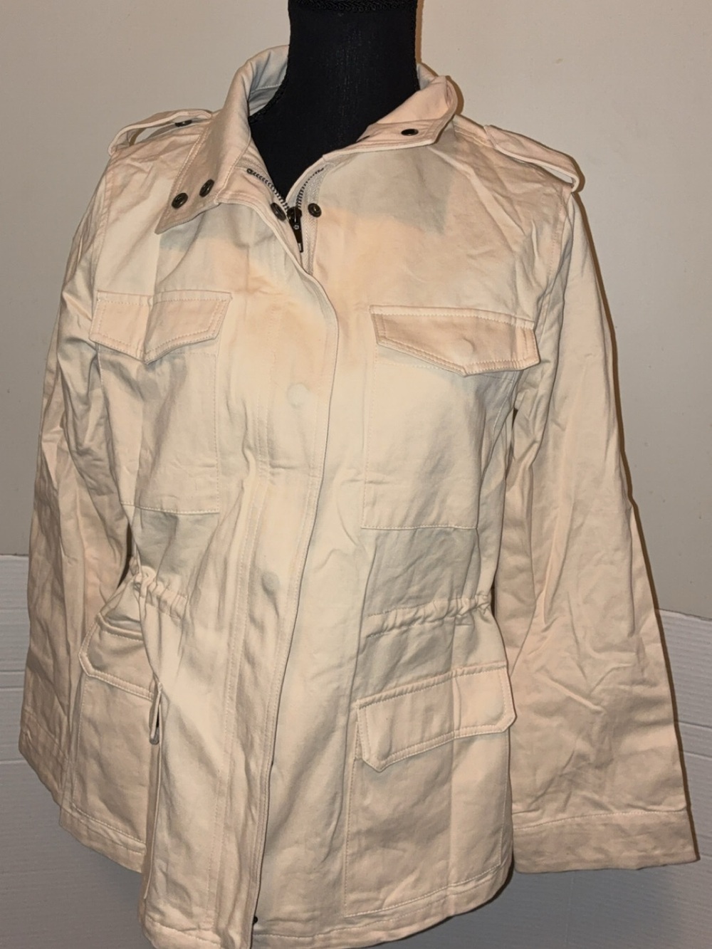Cream Utility Jacket for Women - Casual Lightweight Coat